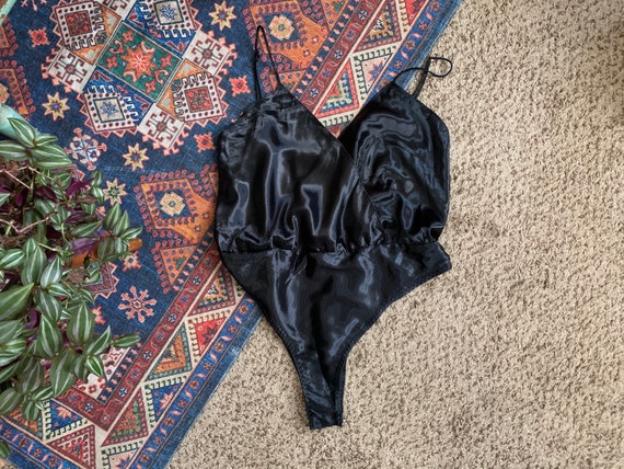 1980s Flirty Liquid Pinstripe Teddy - medium