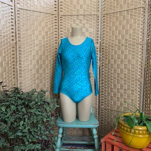 1980’s Stretch Geometric Bodysuit -  medium