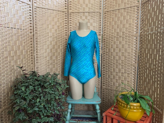 1980’s Stretch Geometric Bodysuit -  medium - image 1