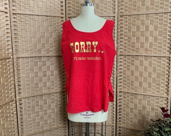 1980's Sorry... I'd Rather Masturbate Cotton Tank Top -  large