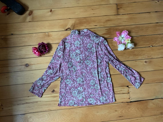 1960’s Floral Campus Blouse . large / extra large - image 6