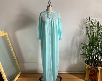 1970s Dreamy Sky Blue Housecoat . Deadstock . - large