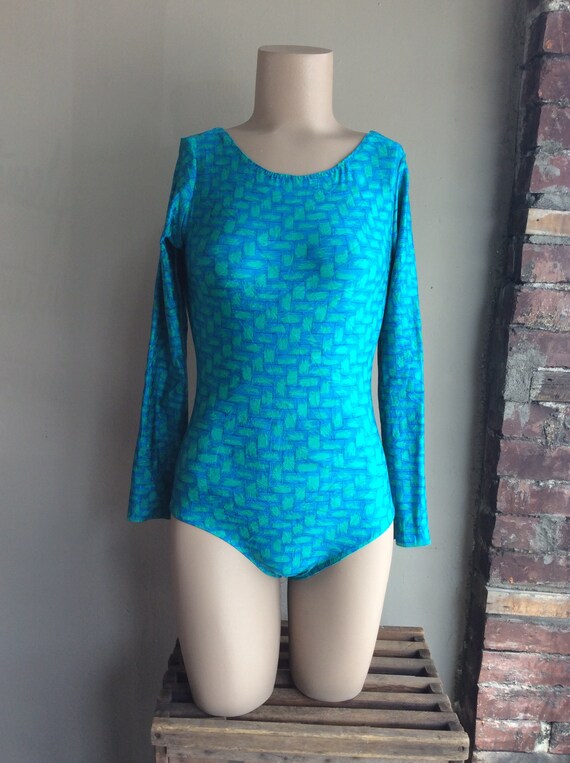 1980’s Stretch Geometric Bodysuit -  medium - image 4