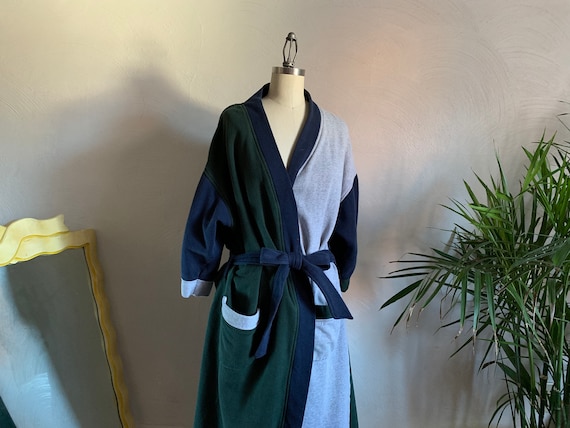 1980s Cozy Color Block Robe . Dior .- large - image 4