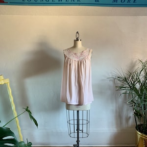 1960s Babydoll Ribbon Pyjama Top . Deena .- small / medium