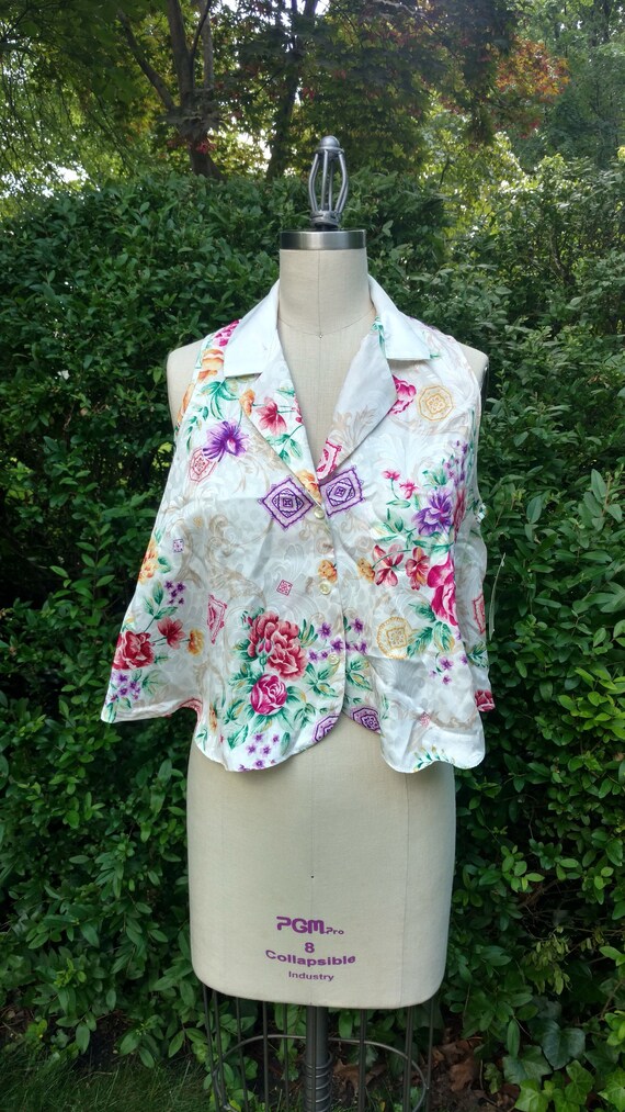 1980s Flirty Flutter Blouse . LA Intimates . - med