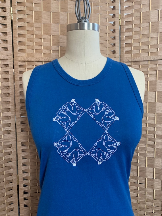 1980's Embroidered Nudes Tank Top . Ocean to Ocean