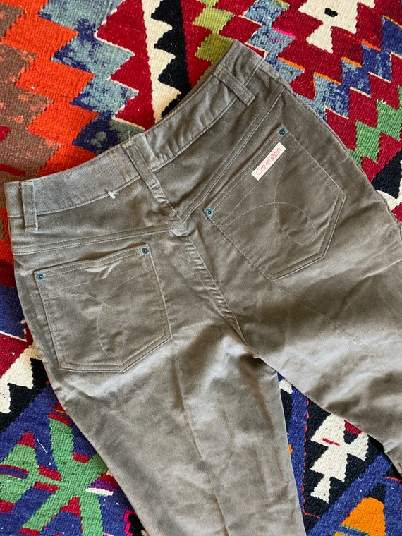 1970s Dove Gray Velvet Corduroy Pants . Calvin Kl… - image 2