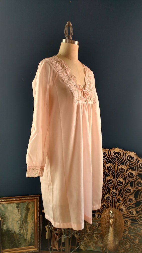 Plus Size Floral Vintage Lingerie 1950s Pink Babydoll / 50s | Etsy