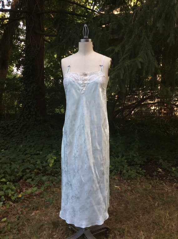 1980s Dreamy Seafoam Slip Dress . California Dynas