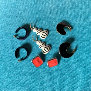 1980&#39;s Vintage Statement Earring Collection - 4 sets