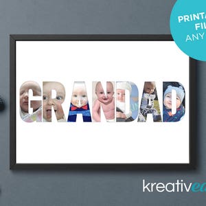 PERSONALISED Photo Name Print for Daddy, Dad, Grandad, Poppy, Grandpa Any Name Digital Download DIY Print Gift Idea image 2