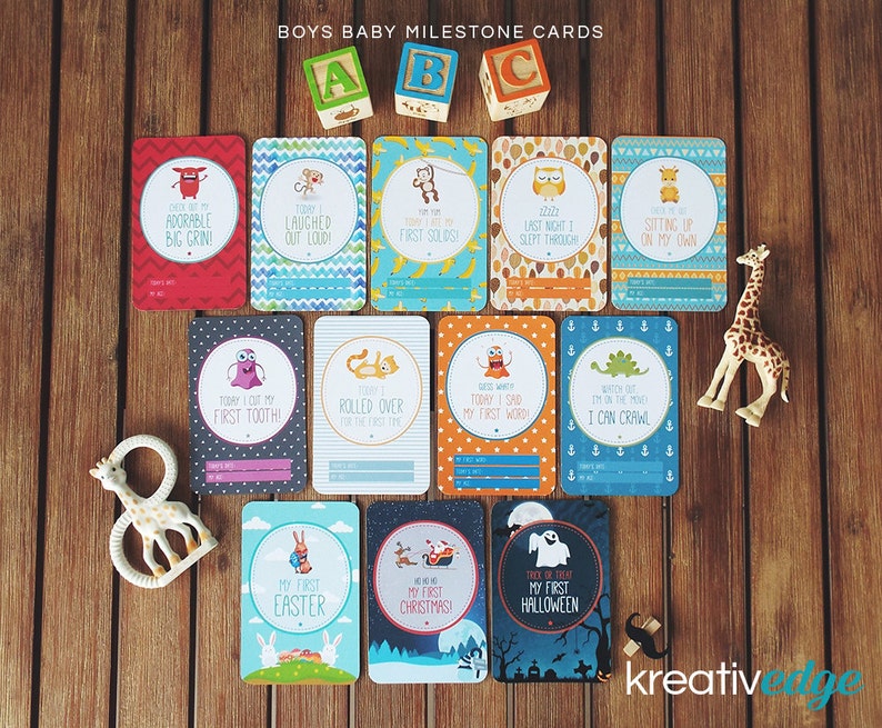 baby milestone cards etsy