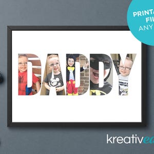 PERSONALISED Photo Name Print for Daddy, Dad, Grandad, Poppy, Grandpa Any Name Digital Download DIY Print Gift Idea image 1