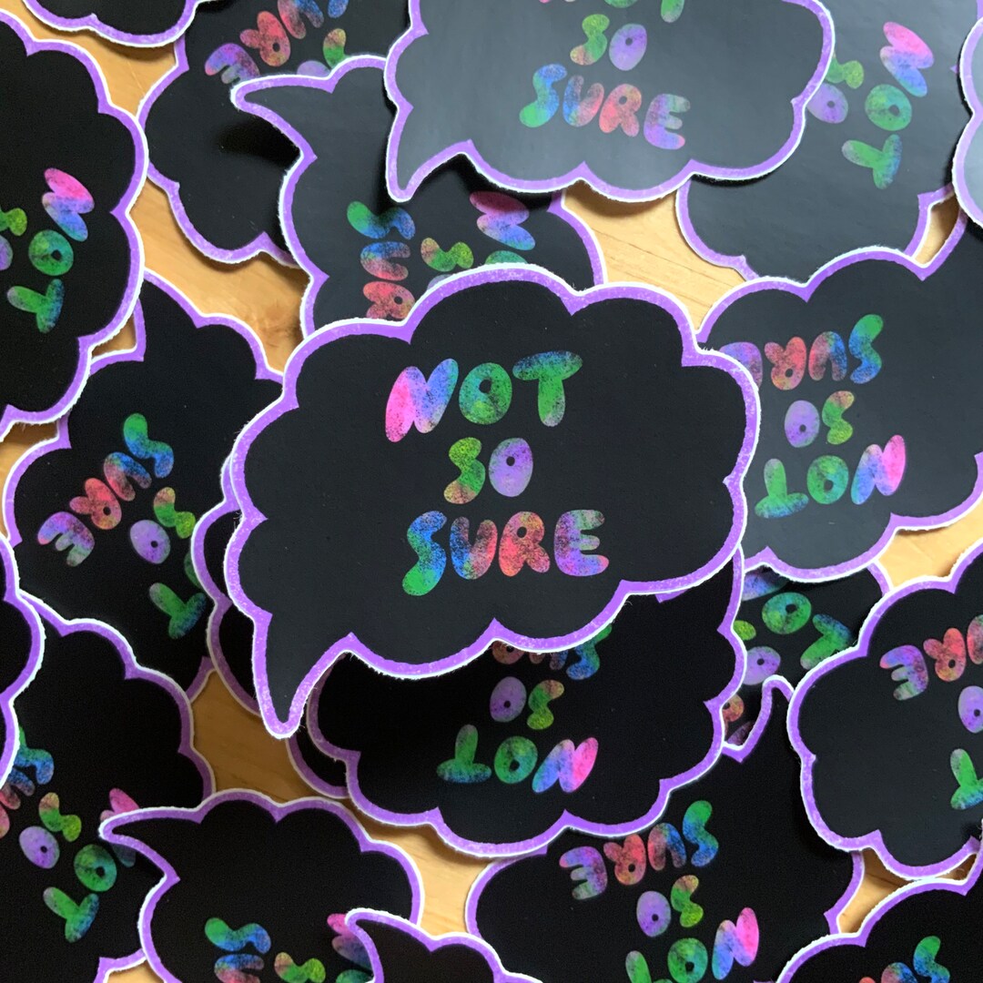 Thought Bubble Sticker. Chalk Texture. Hand Lettered Drawing. Not so ...