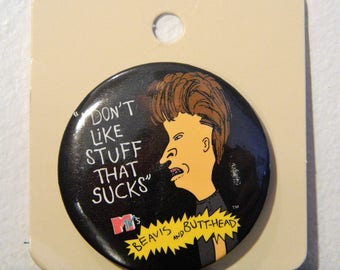 Vintage 1993 Beavis And Butthead Pinback Button MTV