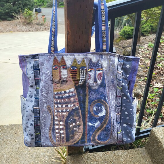 Vintage 90s Laurel Burch Cats Shoulder Bag Fantas… - image 8