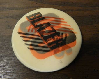Vintage Go Blazers 3D Lenticular Pinback Button Portland Trail Blazers