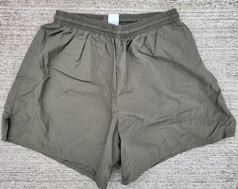 Vintage Army Green Shorts Athletic Wear Olive Green Swim Trunks All-Terrain