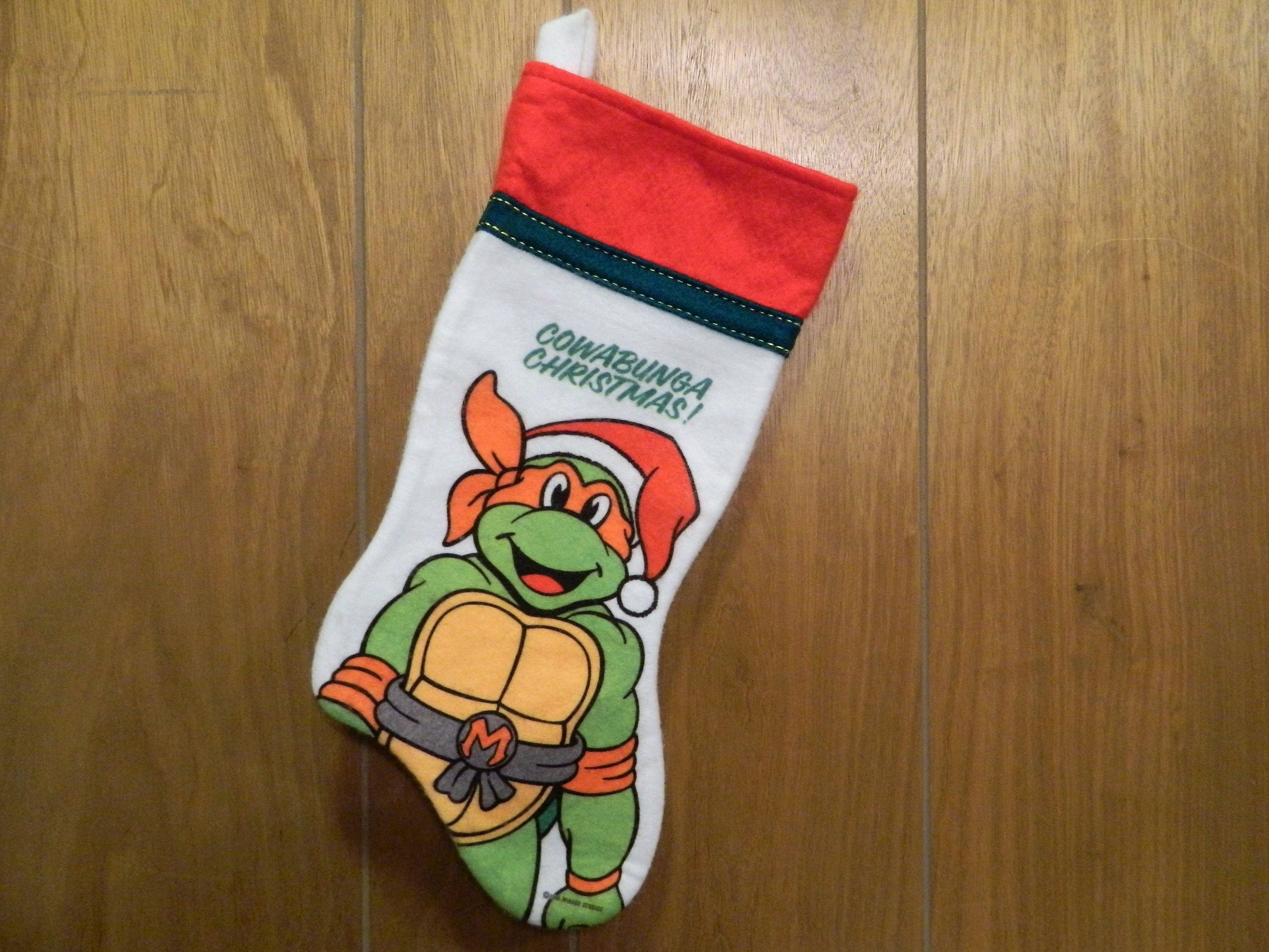 Vintage 1990 Teenage Mutant Ninja Turtles Christmas Stocking Michelangelo  Cowabunga Christmas