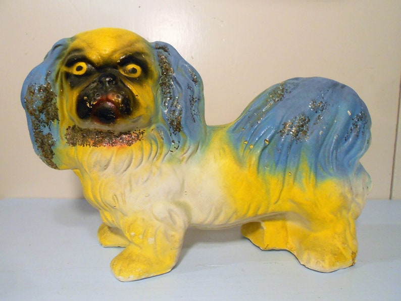 Pekingese Figurine Hand Painted Collectible Statue