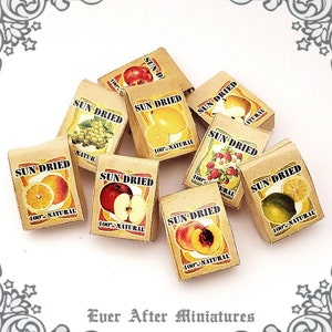 1:12 Miniature Dried FRUIT PACK – 9 Diy Food Dollhouse Miniature Food Printable Miniature Toy Kitchen Miniature Grocery Supermarket DOWNLOAD
