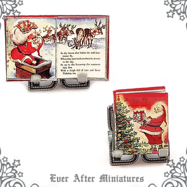 12th Scale Night before Christmas Book for Doll House v2 – 1:12 Christmas Printable Dollhouse Miniature Book Christmas Mini Book DOWNLOAD