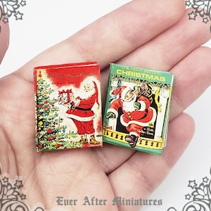 2 Night before Christmas Dollhouse Miniature Book Set – 1:12 Christmas Book Printable Christmas Miniature Christmas Mini Book Noel DOWNLOAD