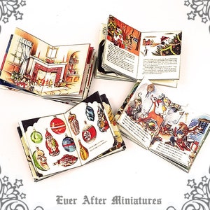 1:12 Christmas INSIDE PAGES for Miniature Christmas Book Cover and for Mini Book Printable Christmas Dollhouse Miniature Book Cover DOWNLOAD image 2