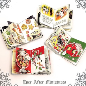1:12 Christmas INSIDE PAGES for Miniature Christmas Book Cover and for Mini Book Printable Christmas Dollhouse Miniature Book Cover DOWNLOAD