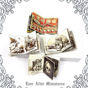 1:12 Halloween INNENSEITEN für Totenkopf Skeleton Miniatur Buch Einband – Haunted Puppenhaus Miniatur Gothic Printable Mini Buch Seiten DOWNLOAD