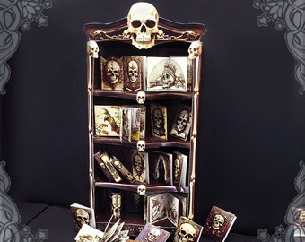 SKELETON Dollhouse Miniature Bookcase 1:12 Halloween Miniature Spooky Apothecary Cabinet Skeleton Miniature Book Case DIY Printable DOWNLOAD