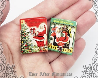 2 Night before Christmas Dollhouse Miniature Book Set – 1:12 Christmas Book Printable Christmas Miniature Christmas Mini Book Noel DOWNLOAD