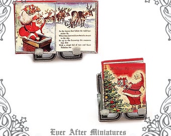 12th Scale Night before Christmas Book for Doll House v2 – 1:12 Christmas Printable Dollhouse Miniature Book Christmas Mini Book DOWNLOAD