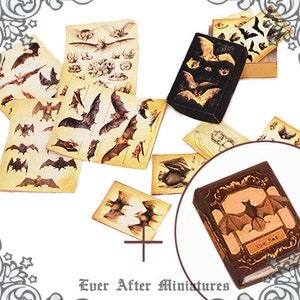 Bundle: BAT Dollhouse Miniature Book & Poster Paper Set – 12th scale 1 Minature Book 4 Miniature Posters 8 Papers 1 Box – Printable DOWNLOAD
