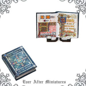 SERMON of the Mount Manuscript Dollhouse Miniature Book #5 – 1:12 Miniature Medieval Book Antique Illuminated Manuscript Printable DOWNLOAD