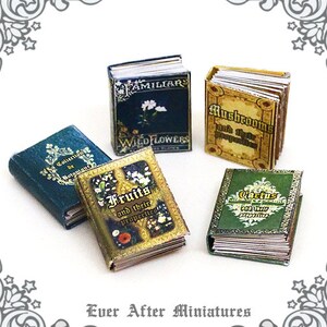 5 Herbology Dollhouse Miniature Book Set –12th Scale 5 OPENABLE Mushroom Cactus Fruit Plant Wild Flower Miniature Books - Printable DOWNLOAD