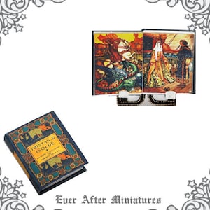 TRISTAN & ISOLDE Dollhouse Miniature Book – 1:12 Printable Medieval Love Romance Book Tristan and Isolde Fairy Tale Miniature Book DOWNLOAD