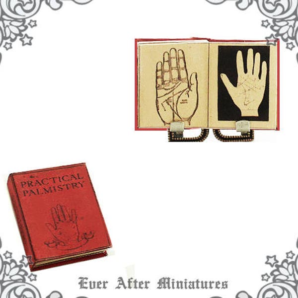 PRACTICAL PALMISTRY Dollhouse Miniature Book – 1:12 Gypsy Fortune Teller Witch Miniature Magic Book Printable Magic Miniature Book DOWNLOAD