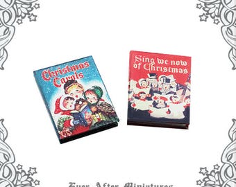 2 CHRISTMAS CAROLS Dollhouse Miniature Book – 1:12 Christmas Music Book Sheet Music Book - Printable Miniature Christmas Song Book DOWNLOAD