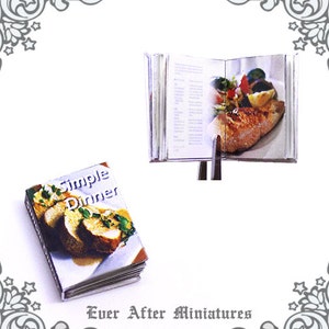 Simple Dinner Recipe Dollhouse Miniature Book – 12th Scale OPENABLE Cooking Miniature Book / Dollhouse Recipe Cook Book - Printable DOWNLOAD