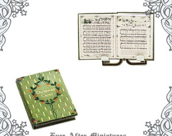 CHRISTMAS CAROLS Music Sheet Miniature Book –1:12 Christmas Carols Dollhouse Miniature Book Miniature Christmas Song Book Printable DOWNLOAD