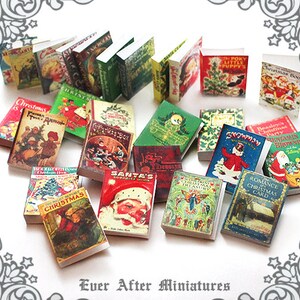 28 CHRISTMAS Dollhouse Miniature Book Cover Set 12 1:12 Printable ...