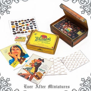 CHOCOLATE Dollhouse Miniature Kit – 1:12 DIY Printable Valentines Day Chocolate Miniature Box Chocolate Box Gift Box Chocolate Kit DOWNLOAD