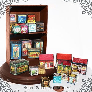 9 ENGLISH TEA Miniature Tin Set #1 – 1:12 Diy Printable Dollhouse Miniature Tea Can Miniature ...