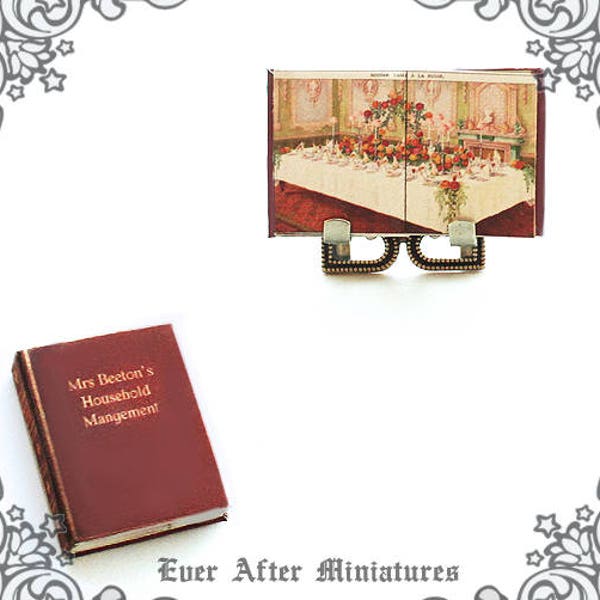 Mrs Beeton HOUSEHOLD MANAGEMENT Dollhouse Miniature Book –1:12 Antique Dollhouse Victorian Miniature Dining Book Cookbook Printable DOWNLOAD