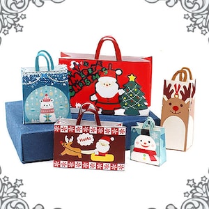5 Miniatur Weihnachtsgeschenk Säcke Set - 1:12 Weihnachten Puppenhaus Miniature Geschenktüte - DIY Printable Weihnachtsmann Puppenhaus Geschenktüte DOWNLOAD