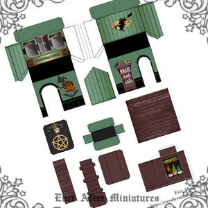 WITCH SHOP Miniature Dollhouse Kit #3 – Diy Printable Paper Miniature ...