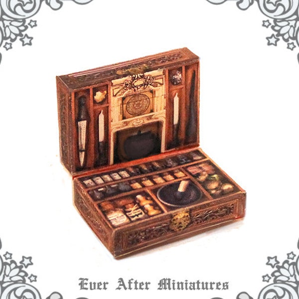 WITCH POTION Kit Miniature Case –1:12 Openable Dollhouse Magic Witch Potion Case Apothecary Cabinet Halloween Miniatures Printable DOWNLOAD