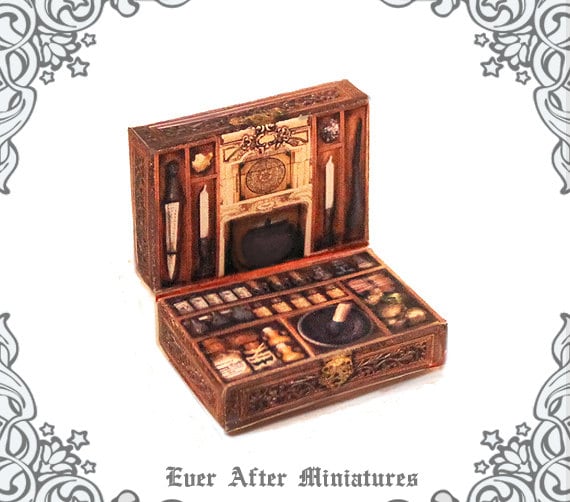 WITCH POTION Kit Miniature Case 1:12 Openable Dollhouse Magic Witch Potion  Case Apothecary Cabinet Halloween Miniatures Imprimable TÉLÉCHARGER -   France